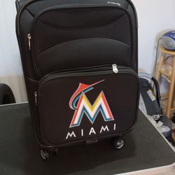 Miami Marlins  21 Inch Rolling Travel Luggage Suitcase