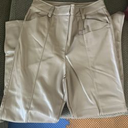 Faux Nude Leather Pant