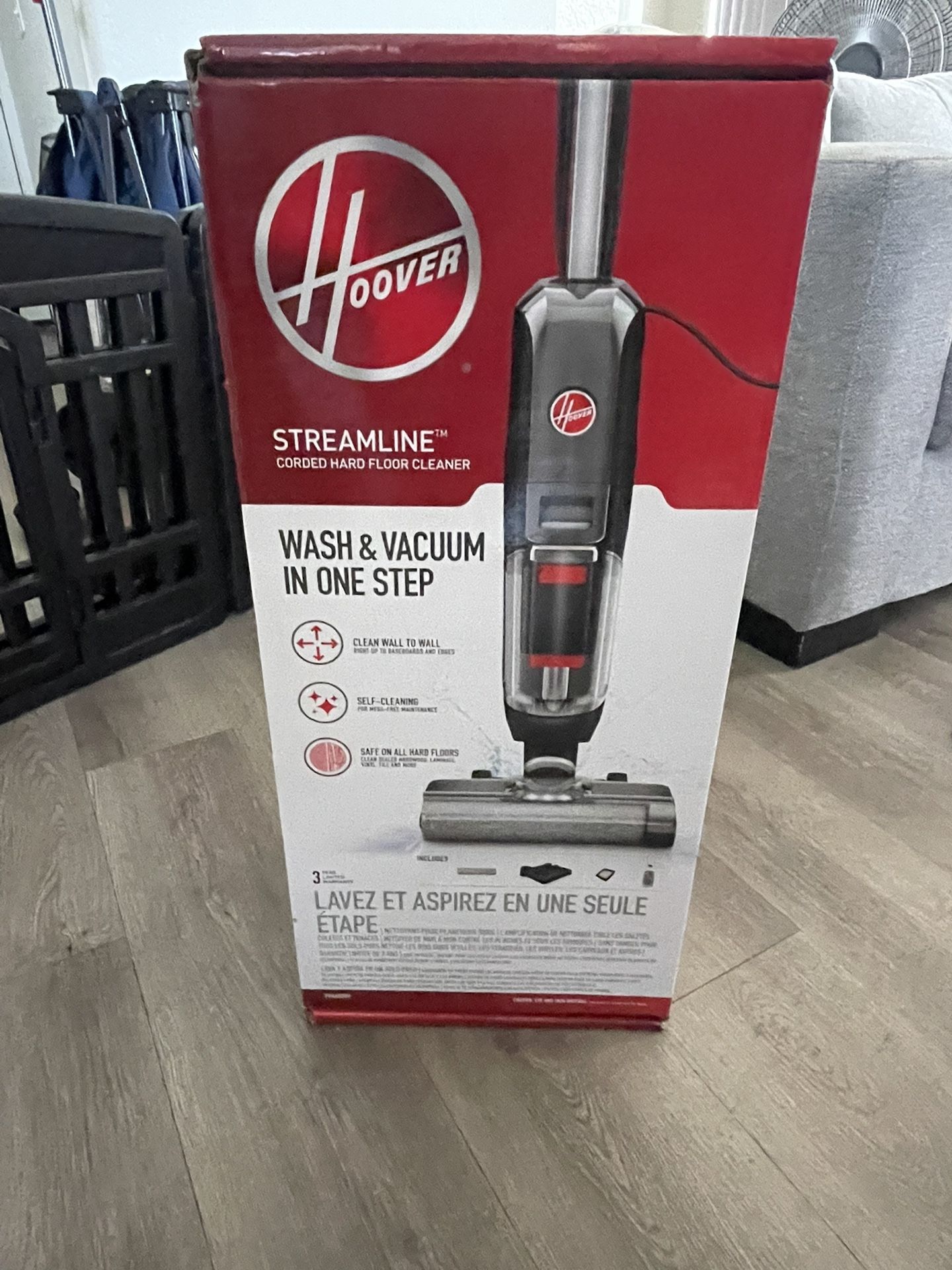HOOVER Streamline Corded Wet/Dry Hard Floor Cleaner and Vacuum Cleaner with Self Cleaning System for Sealed Hard Floors, Black
