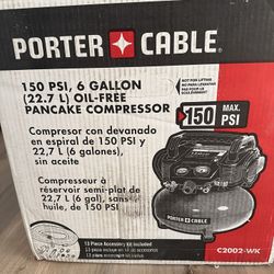 NEW PORTER CABLE C2002 6 GALLON 150 PSI PANCAKE AIR COMPRESSOR 120V (contact info removed)