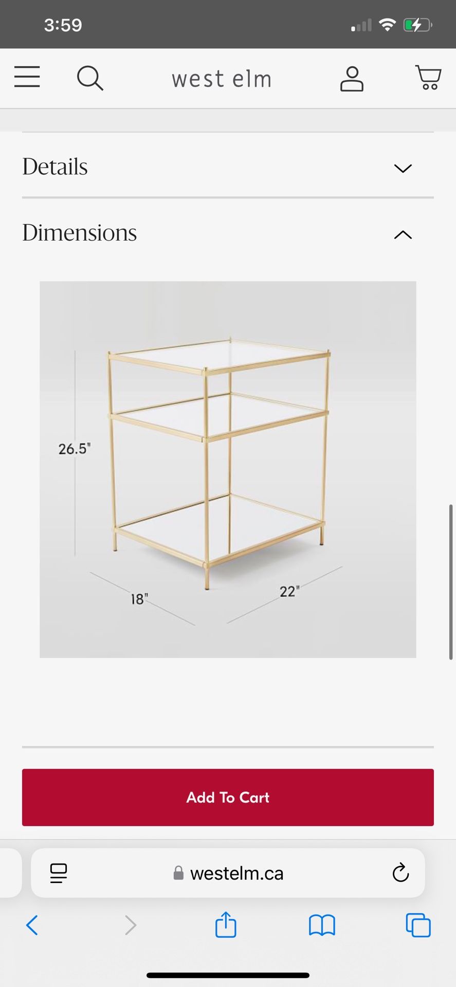 West Elm Terrace Nightstand