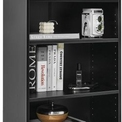 3 Tier Bookcase, Floor Standing Open Bookshelf with 18-Position Adjustable Shelves