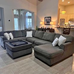 Gray Cloth Sectional 