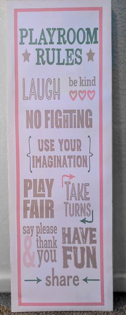 Playroom Rules Sign