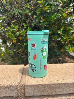 Starbucks Road Trip Collection Stickers Travel Stainless Steel Tumbler 16oz