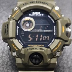 Casio G-Shock Rangeman GW-9400 Triple Sensor • Tough Solar • Olive Green