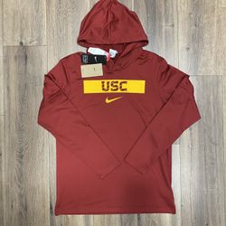 Nike x USC Trojans Official On-Field Dri-FIT Long Sleeve Hooded Shirt New Medium