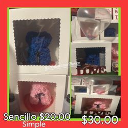 $20 Simple Or $30 With Extras Teddy bear Gift box Blue Or pink 