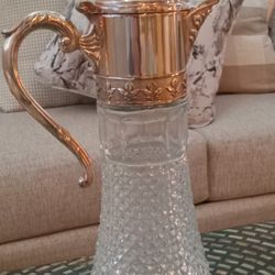 Vintage Italian Pressed Glass Carafe 