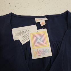 LulaRoe Shannah Navy Blue Shirt Brand New