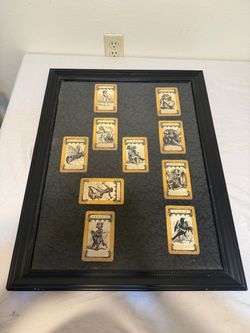 Framed Demonology Art 10 Daemon Tarot Style Cards Gothic Occult Wall Decor 21x27