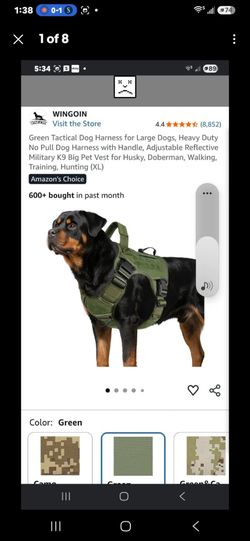Dog Tactical Dog Harness Wingoin Green  XL