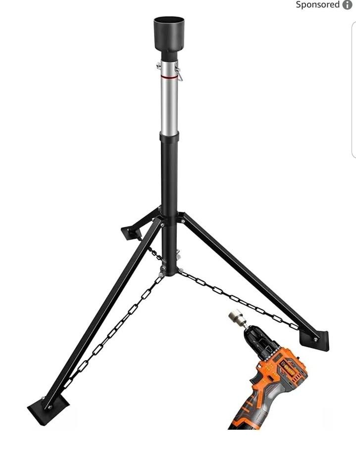 King Pin Tripod Stabilizer Jack for 5th Wheel Trailer Rv, (Allow Drill Adjust),