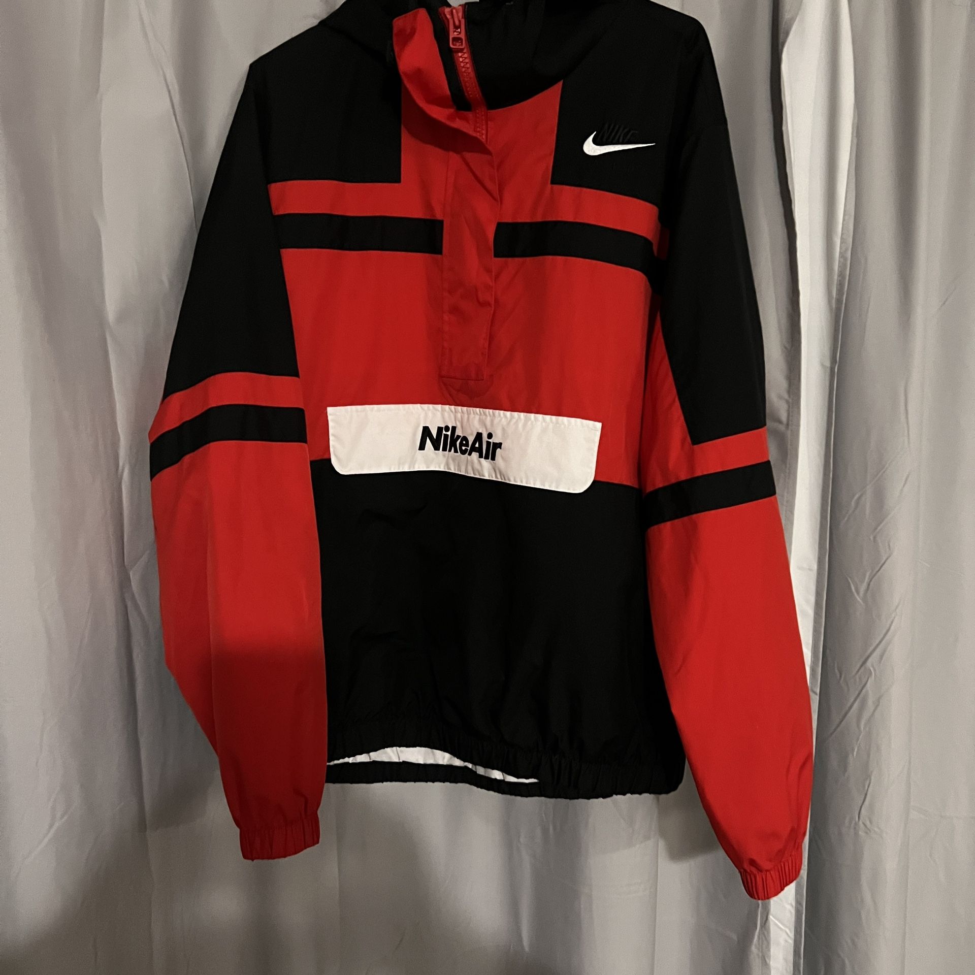 Nike Air Windproof Anti Tear Half Cardigan Jacket 'Red Black' CJ4835-