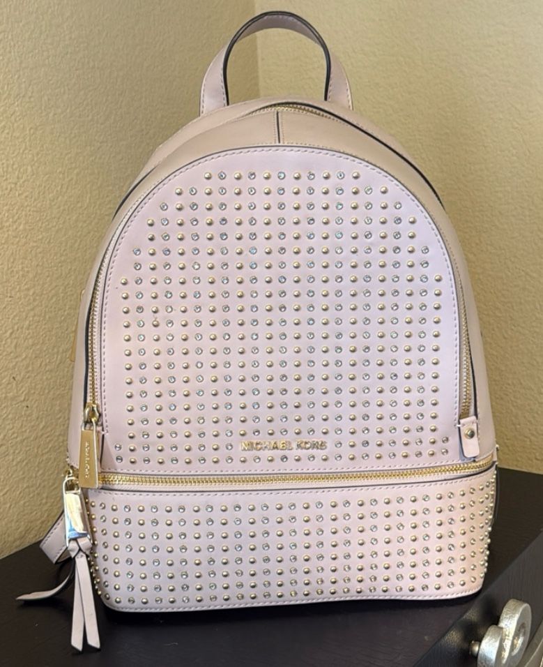 Michael Kors Rhea Studded Medium Leather Backpack
