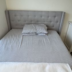 Tufted Bed With Box Spring. Mattress Not Included.