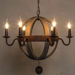 antique sphere chandeliers round wood hanging lighting retro globe suspension kitchen light fixtures