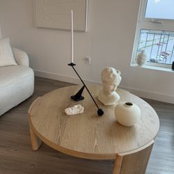 Modern Minimalist Large Oak Coffee Table 