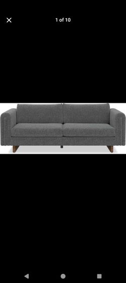 New in box 
SIMPLIHOME Jones 84" Wide Performance Fabric 3-Seater Sofa in Dark Grey