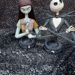 DISNEY Nightmare Before Christmas Mini Bust Up Jack Skellington Series 1 - Jun And Sally Too 