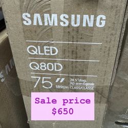 SAMSUNG 75-Inch Class QLED 4K Q80D Series Quantum HDR+, Dolby Atmos Object Tracking Sound Lite, Direct Full Array, Q-Symphony 3.0, Gaming Hub, Smart T