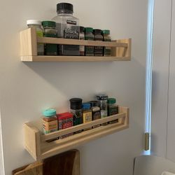 Natural wood Floating Shelves