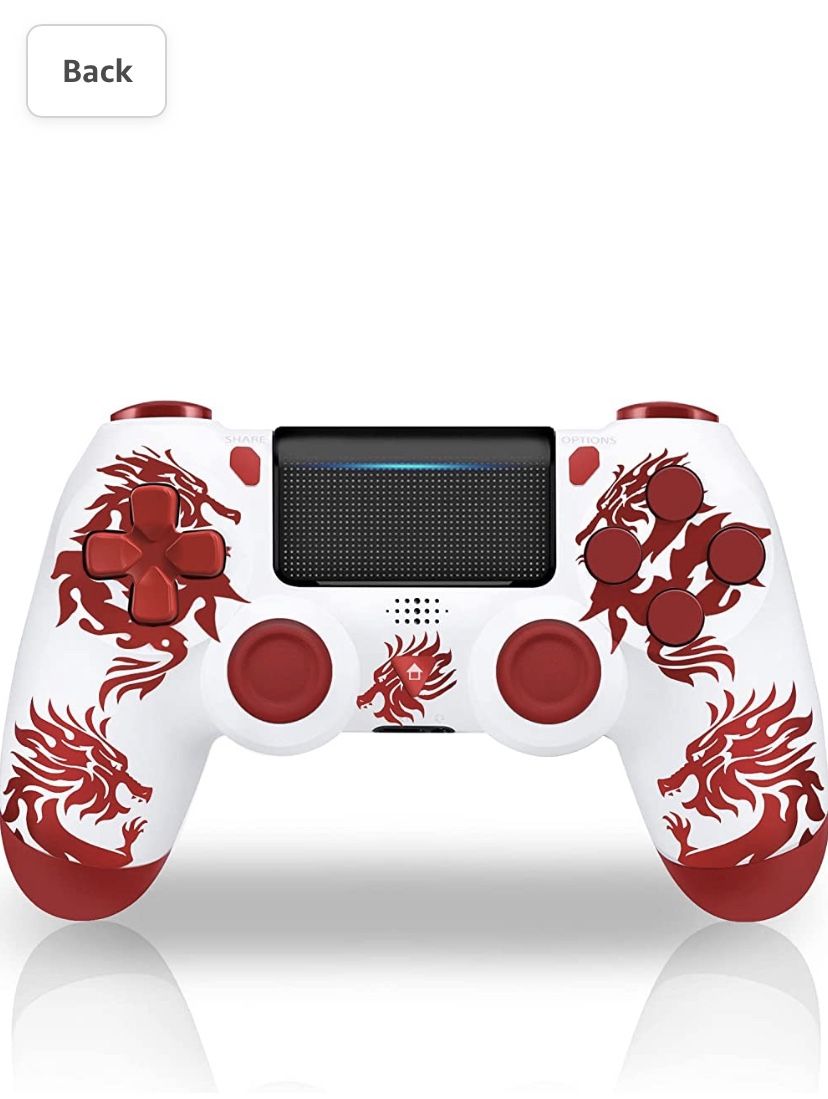 Wireless Controller Compatible with PS4/Slim/Pro Console/PC with Dual Vibration/6-Axis Motion Control - Fire Dragon