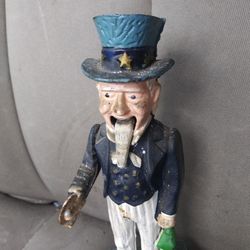 Cast Iron Coin Bank Uncle Sam Working
