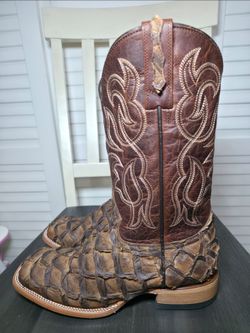 Cody James Pirarucu Western Boots Broad Square Toe BBME039 Men's Size 9.5 D