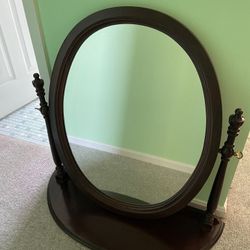 Table top vanity cherry mirror