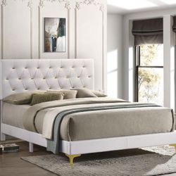 ✨QUEEN PANEL BED WHITE