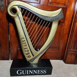 Huge 3ft X 2ft Solid Wood Guinness Beer Harp Display Sign
