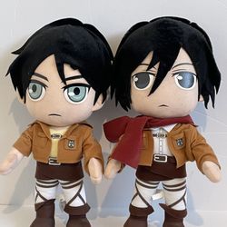 Attack on Titan Eren and Mikasa plushies
