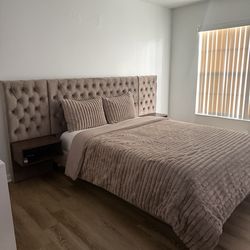 Queen bed with queen mattress