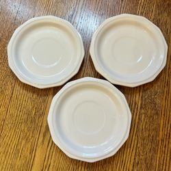 Set of 3 Vintage Pfaltzgraff Heritage White Pattern 6-3/8" GUC