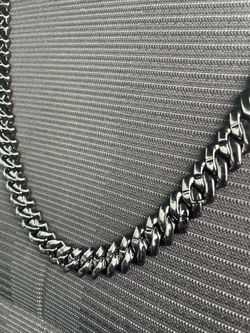30inch chain with cz stones stainless steel in black