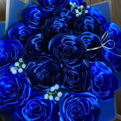 Flowers bouquet Eternal roses Ribbon roses