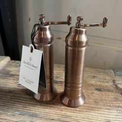 Hearth And Hand Salt And Pepper Copper Finished Grinder Set
