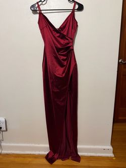 Red Satin Formal Maxi Dress | Size Medium