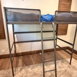 IKEA TUFFING Loft bed frame, dark gray