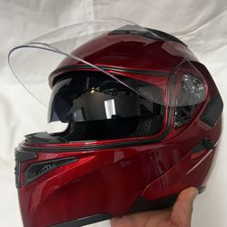 Helmet Red Tinted Visor New Dot L And Xl Size 