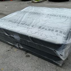 NEW MATTRESS KING SIZE PLUSH WITH BOX SPRING 
