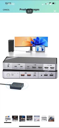 Brand newin box Minisopuru Dual Monitor KVM Switch Docking Station for Laptop & Desktop - with 4K@60Hz HDMI,15W Charge, EDID, 5 USB A USB-C, Audio, fo