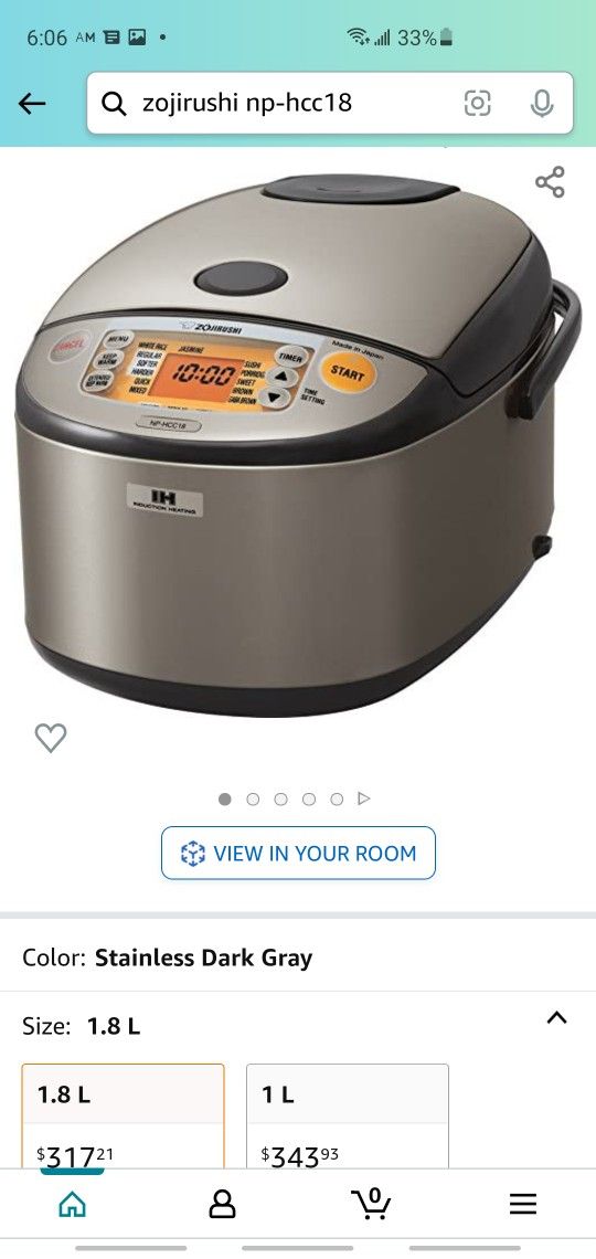 Zojirushi NP-HCC18XH Induction Heating System Rice Cooker and