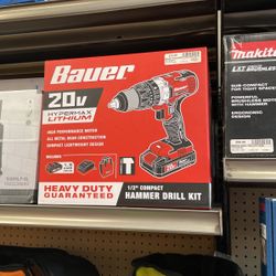 Bauer 20v 1/2 Compact Hammer Drill Kit 