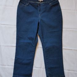 Woman Within Blue Denim Stretch Jeans Pockets Plus Size 20W 38" x 25"