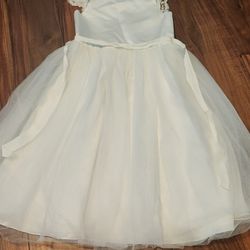 Girl's David's bridal white dress