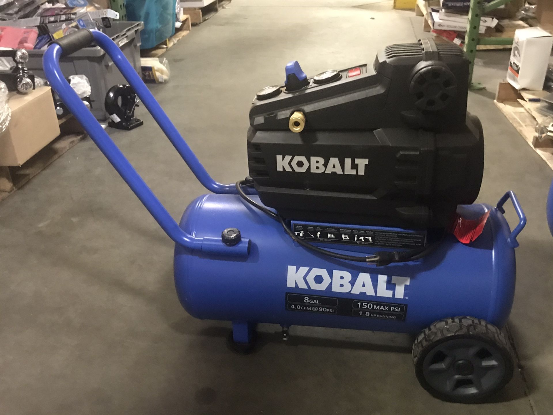 Kobalt 8gallon portable 150 Electric horizontal air compressor for