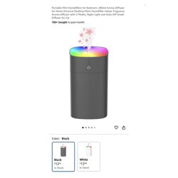 Brand new Portable Mini Humidifiers for Bedroom, 400ml Aroma Diffuser for Home Personal Desktop Plant Humidifier Indoor Fragrance Aroma Diffuser with 