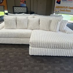 Big Soft White Cream Sectional Couch